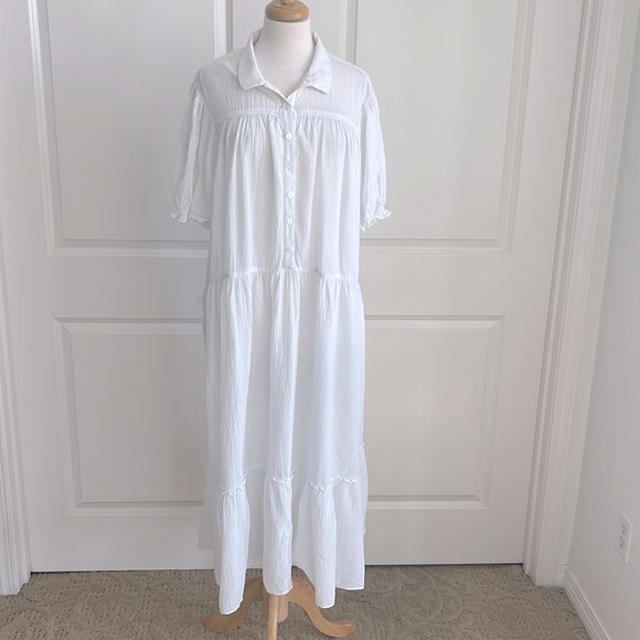 Esby Apparel Pippa White Cotton Gauze Dress Size Medium - Picture 3 of 8